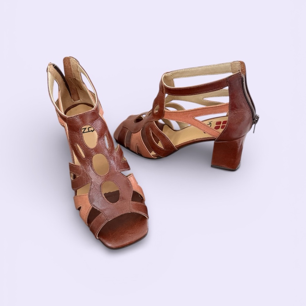 Chic Multi-Tone Strappy Heels